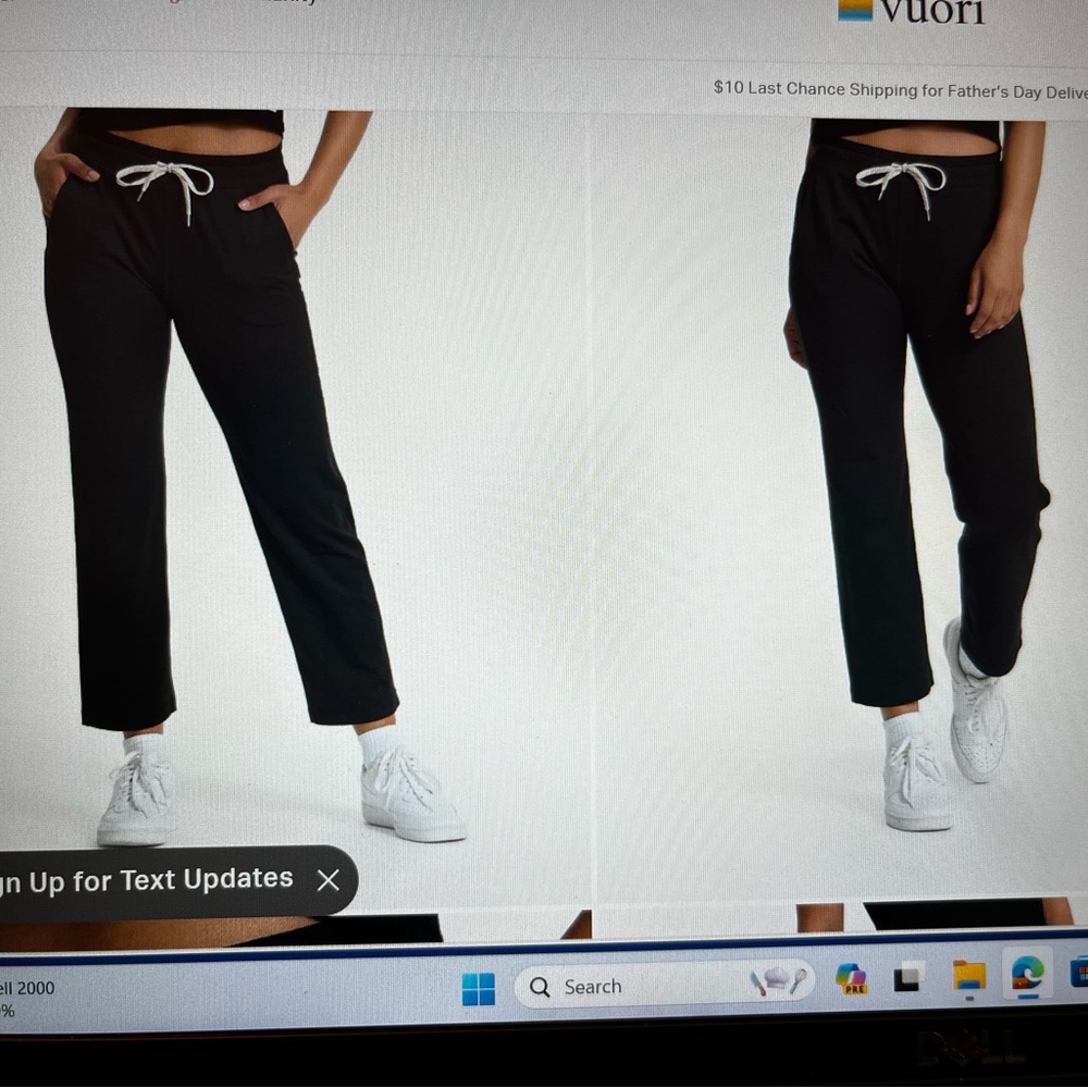 Vuori Black Track Pants with White Drawstring